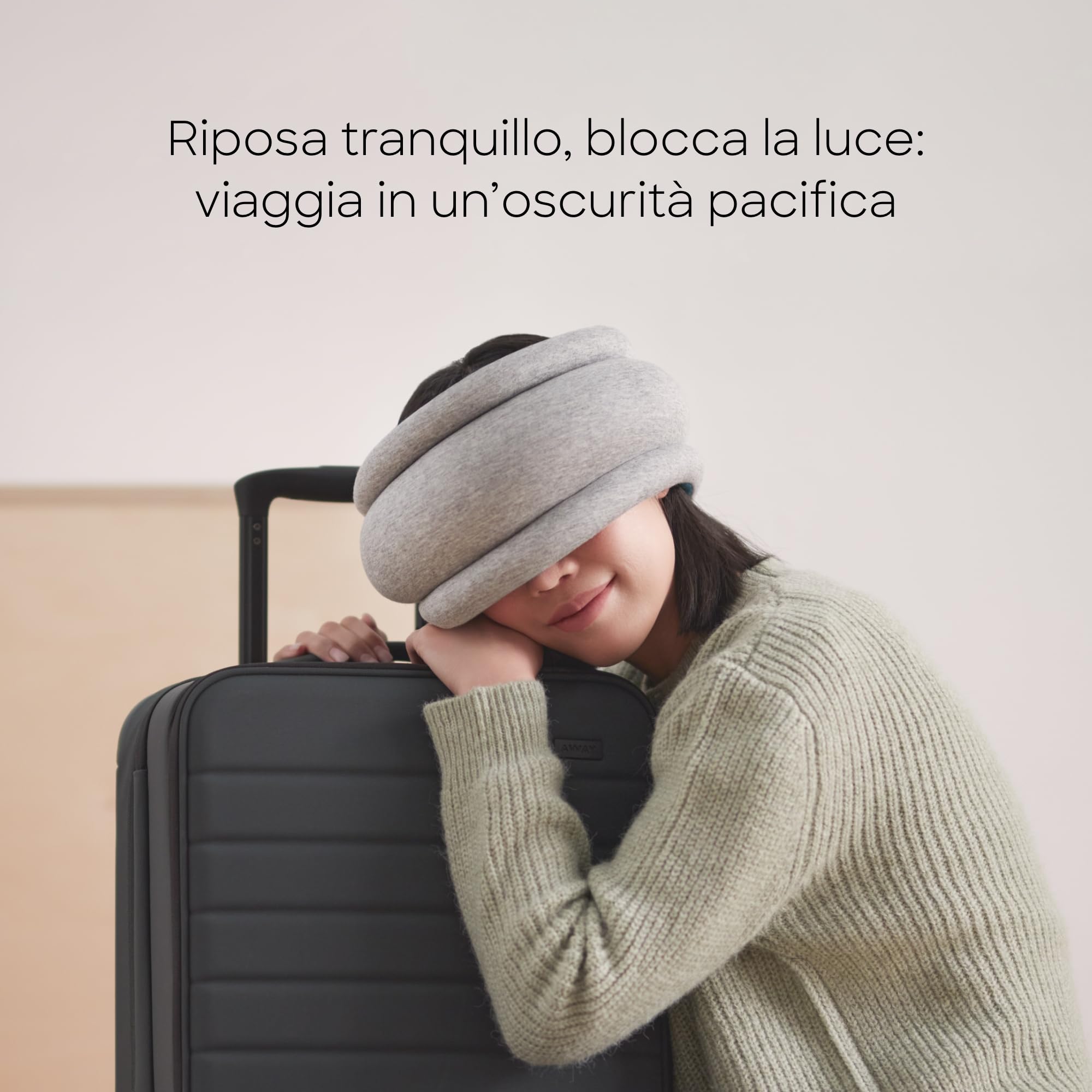Ostrichpillow Light - Cuscino da Viaggio & Cuscino per Power Nap - Comfort Premium & Leggerezza, Regolabile alla Tua Testa, Piccolo & Versatile, Design Reversibile, Facile da Pulire (Midnight Grey)