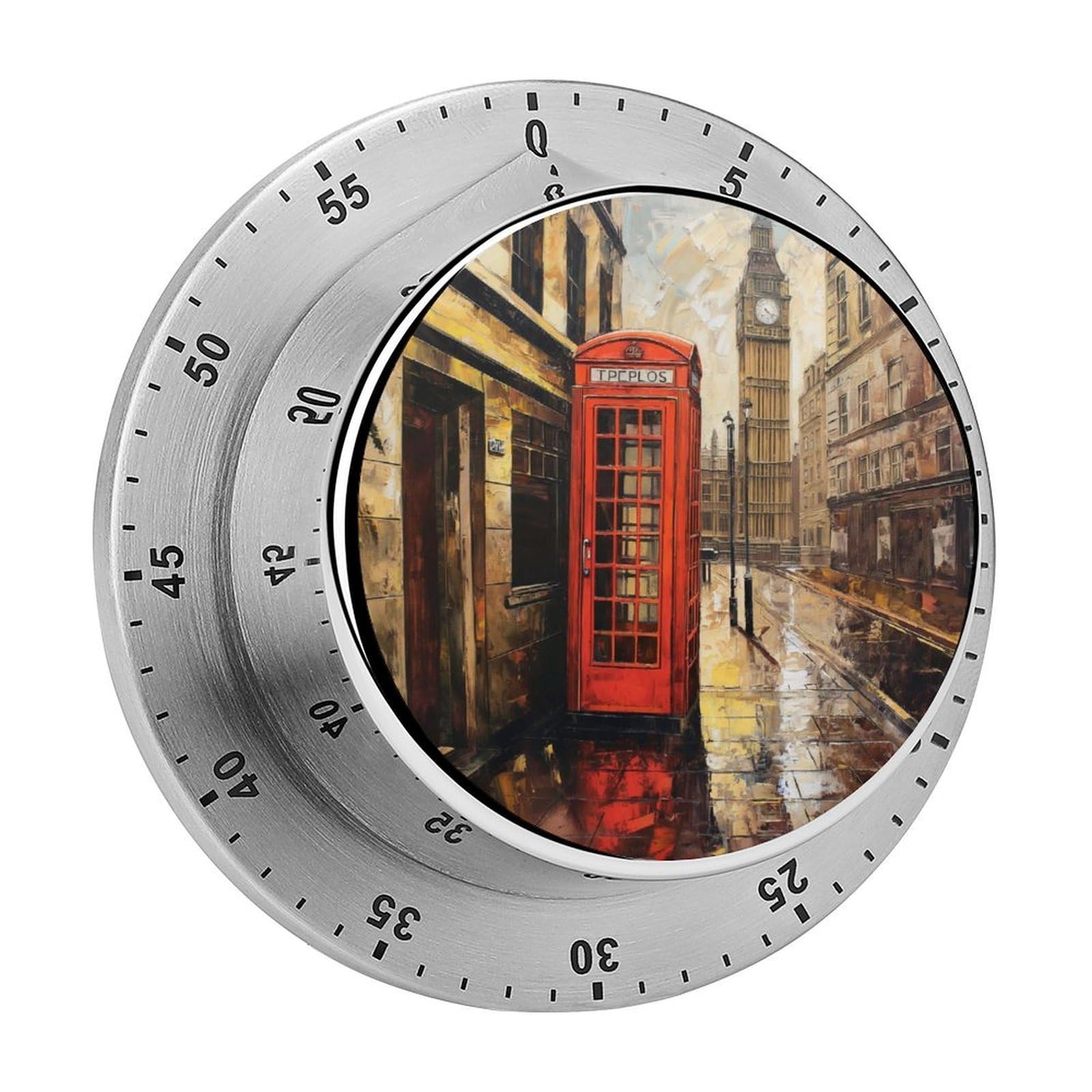 London Kitchen Timer Magnetic Countdown Countup Timer for Cooking Baking 8x8cm