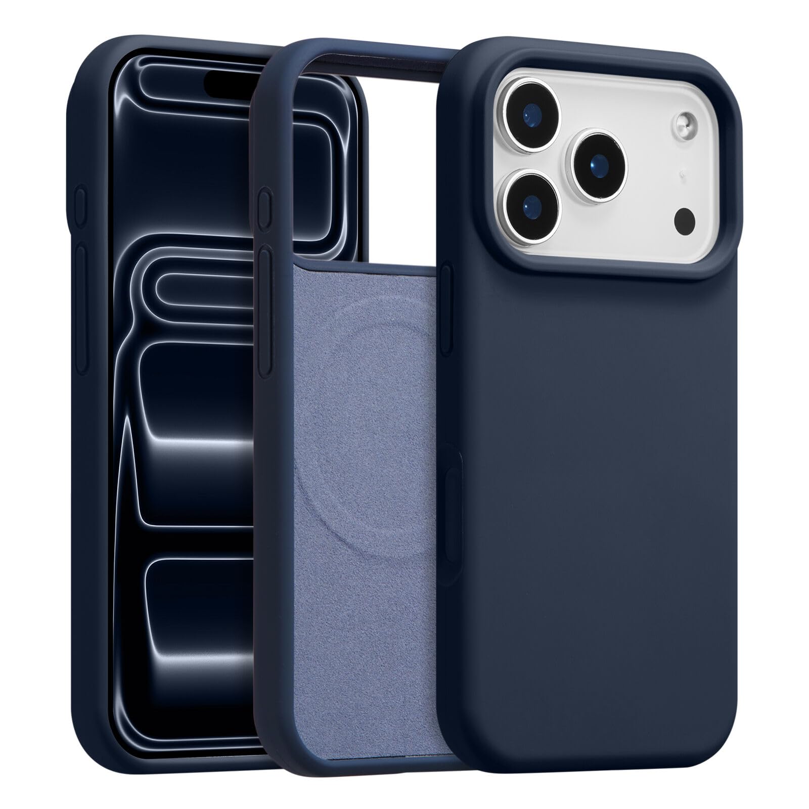 Photo 1 of UCASONG Magnetic for iPhone 17 Pro Max Case 6.9", Premium Liquid Silicone Case,[Compatible with Magsafe][Soft Anti-Scratch Microfiber Lining],Slim Thin Shockproof Phone Cover-Midnight Blue