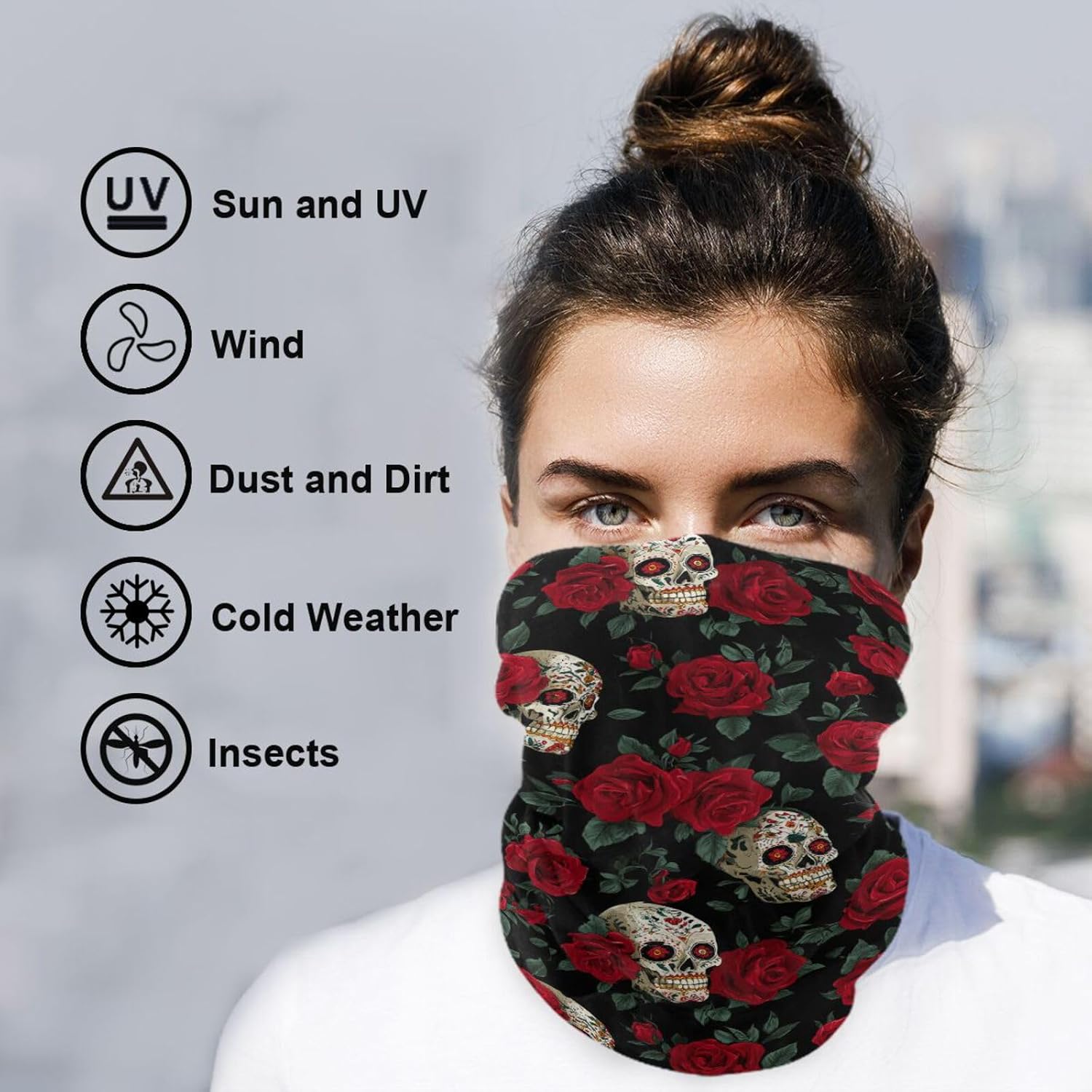 Neck Gaiter Face Cover Scarf for Men Women Windproof Bandana Sun Protection Balaclava for Winter Summer Outdoor Activities image 5