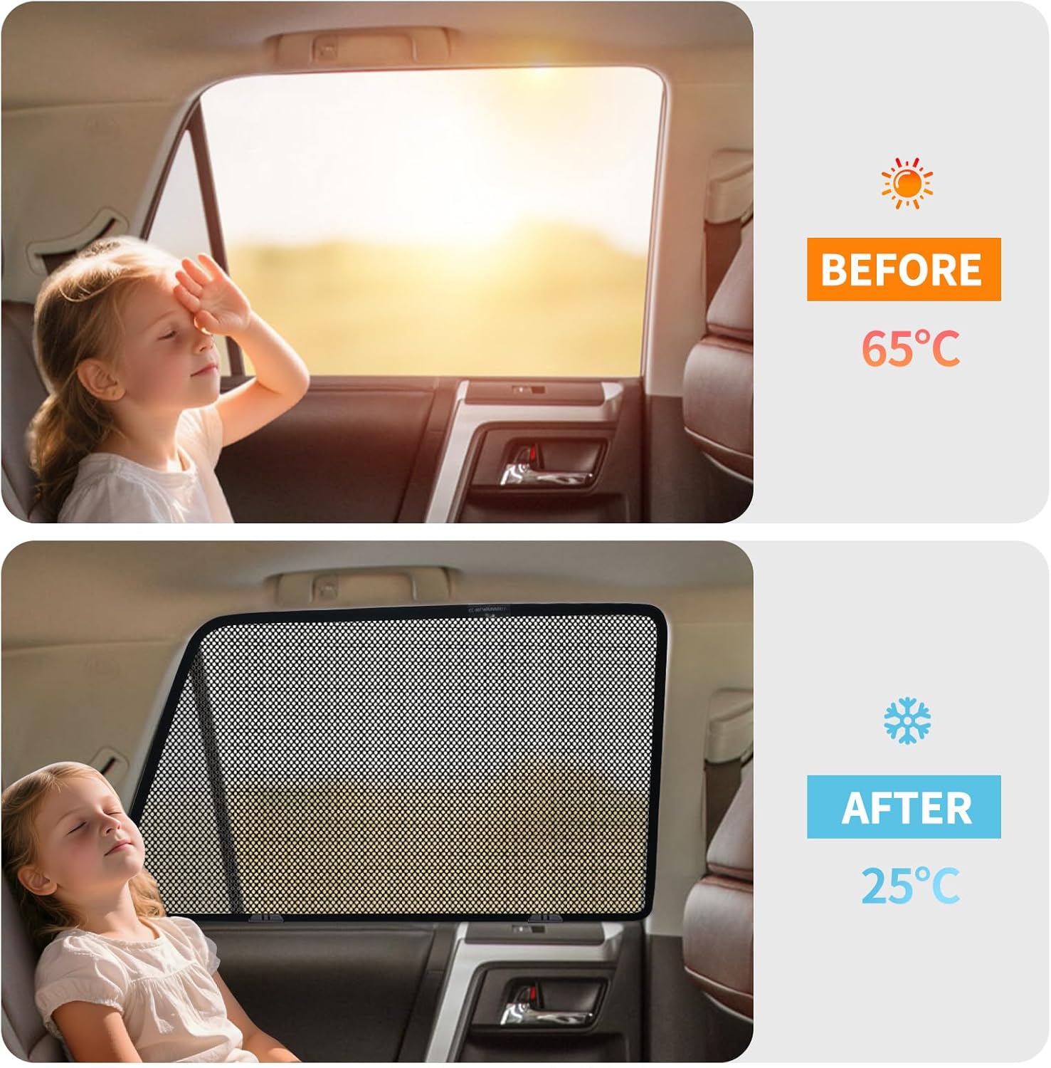 CRV Specific Side Window Sun Shades, 2017-2022 Vehicle Interior Shade for Baby Mesh Covers, Breathable, UV Protection and Heat Insulation (CRV（2017-2022）, Front+Rear side-4pcs)