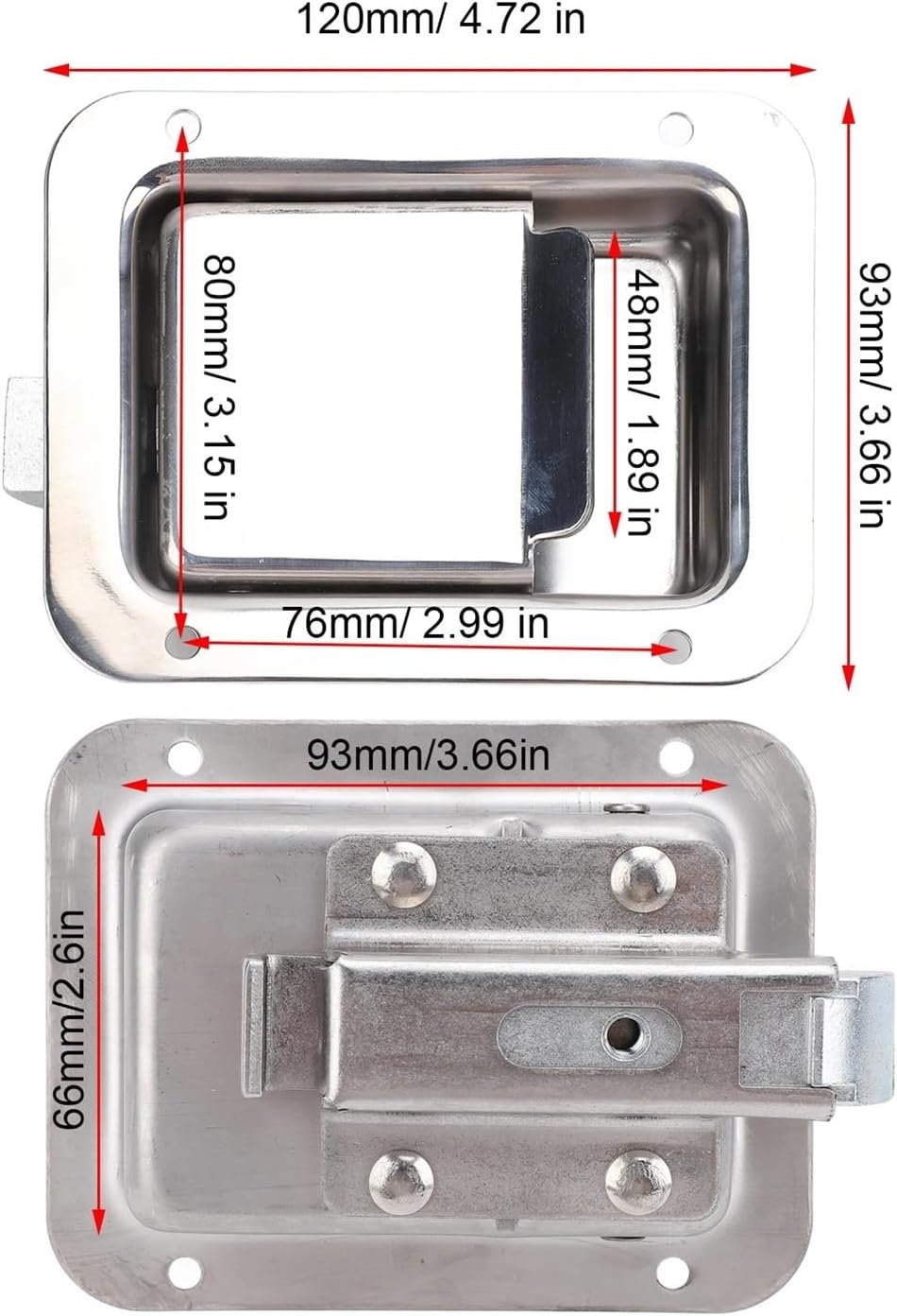 Tool Box Latch 3 Pcs RV Toolbox Handle Stainless Steel Truck Tool Box Replacement Versatile Aesthetic For Power Distribution Cabinets