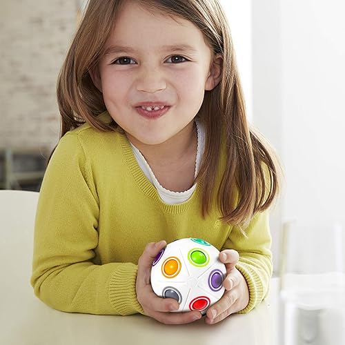 Miniatura 5 de Bola mágica de rompecabezas de arcoíris, 20 agujeros, cubo de velocidad, juego de rompecabezas divertido para aliviar el estrés, bola mágica para