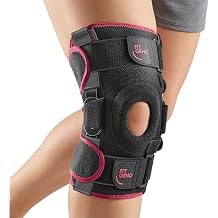 Fit Geno Hinged Knee Brace for Women Adjustable Knee Brace with Side Stabilizers - Breathable Compression for Meniscus Tear, Arthritis, Knee Pain Relief, Injury Recovery, Running, Sports Large