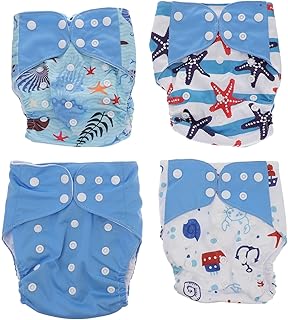Cabilock 4 Pçs Fraldas Laváveis Fraldas Para Bebês Recém-Nascidos Calças De Treinamento Para Bebês Fraldas Para Recém-Nascidos Fraldas Para Bebês Fraldas Para Fazer Xixi Fraldas De Pano