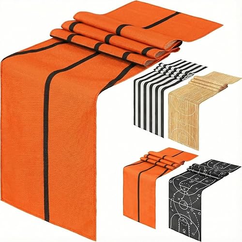 Gilprop 4 Pcs Basketball Table Runner Basketball Birthday Party Decoration