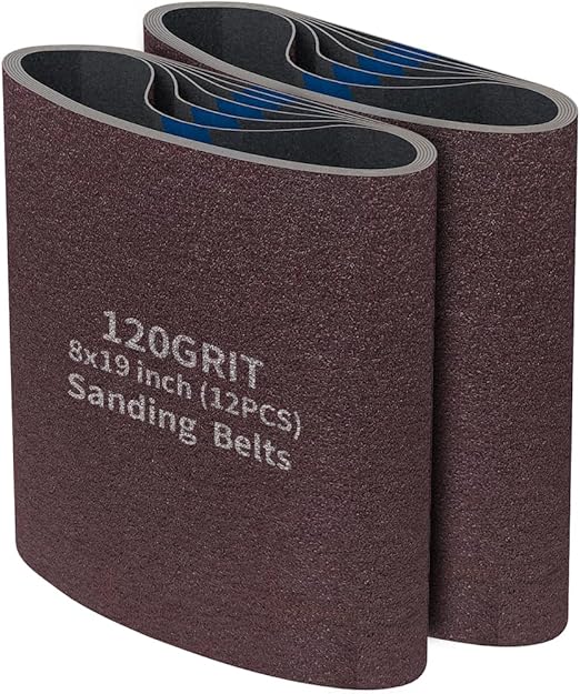 12 Packs 8 x 19 inch 120 Grit Cloth Floor Sanding Belts Ideal for Sanding Commercial and Residential Flooring