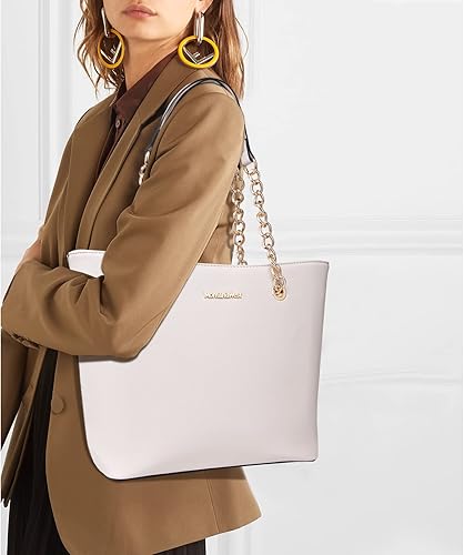 Vista 54 de Montana West Bolso de mano para mujer con asa superior con cadena Gris/Negro,M Café,M Deep Rose Rojo,verde, (M Green),Beige,Monograma