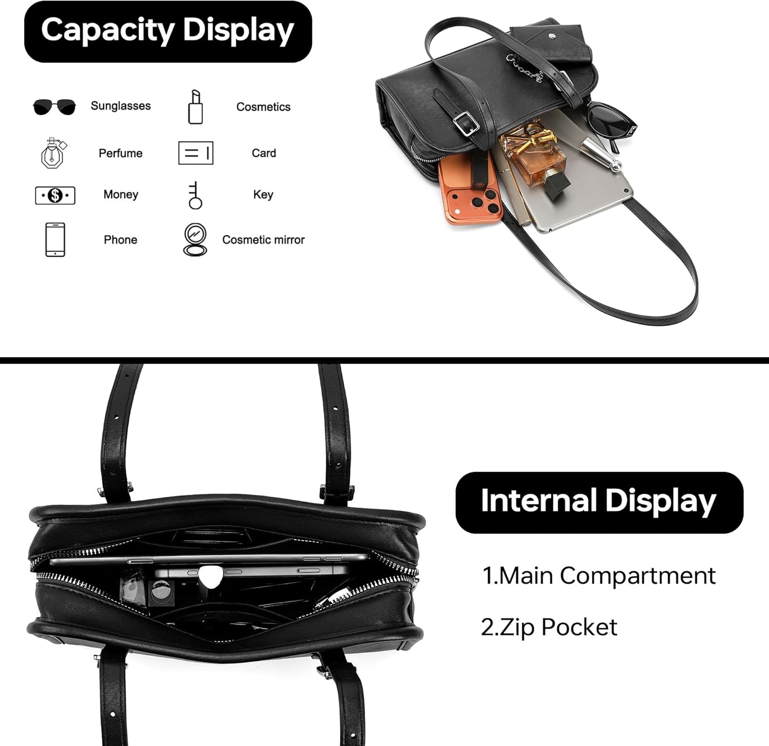 Swing Zip Bag Designer Shoulder Bag for Women Fashion Handbags for Women Small Purses with Adjustable Strap