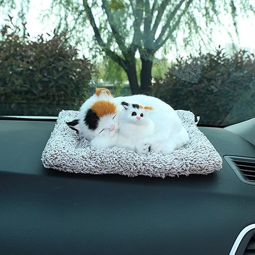 Walbest Lindas bolsas purificadoras de aire de carbón de bambú para gatos dormidos, bolsas de carbón con adorno de gatito, absorbentes de olores