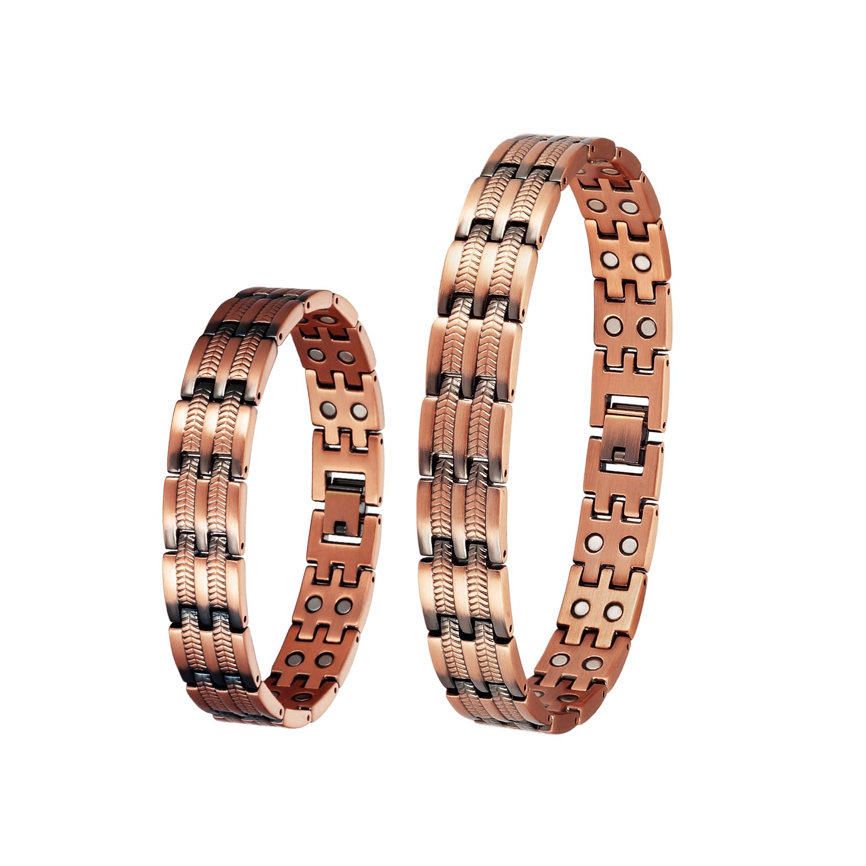 Set Bracciale E Anello In Rame Puro Per Terapia Magnetica – 3500 Gauss – Antinfiammatorio E Drenante Linfatico