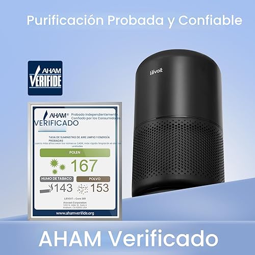 Vista 2 de LEVOIT Core300-P - Purificador de aire para alergias en el hogar, pelo de mascotas en dormitorio, cubre hasta 1073 pies cuadrados por 56 W, motor