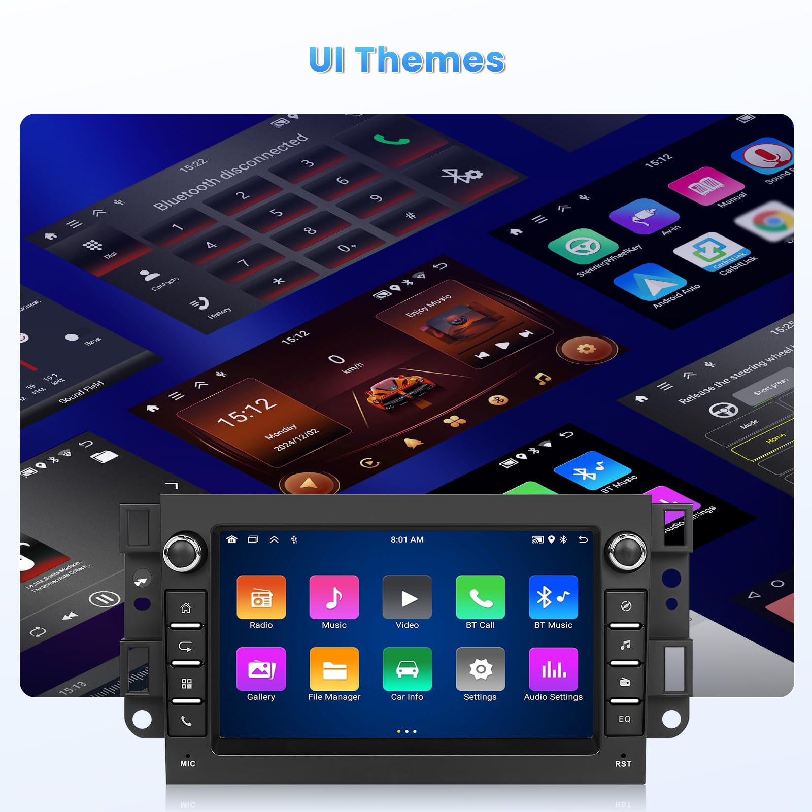 Roinvou 2G+64G Autoradio para Chevrolet Epica Holden Daewoo Pontiac Aveo Captiva Android 15 Wireless Carplay 7 Pulgadas Pantalla Radio con Android Auto GPS WiFi Cámara Trasera FM RDS EQ