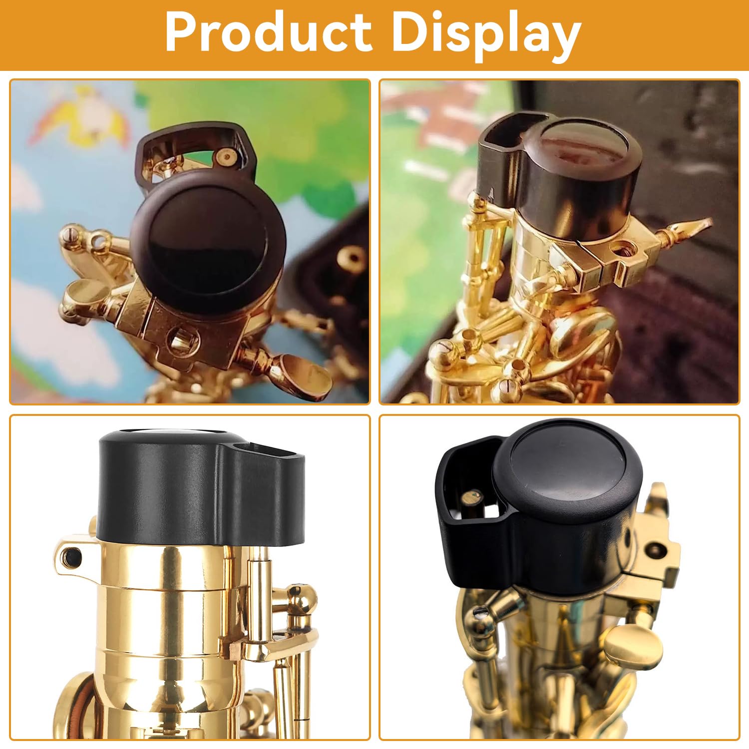 Tissting Tappo per sassofono contralto, Protezione Sicura e Durevole in plastica ABS con 3 Protezioni per Chiave, Compatibile con Manici Curvi e Dritti per Alto Saxophone Wind Instrument Parts