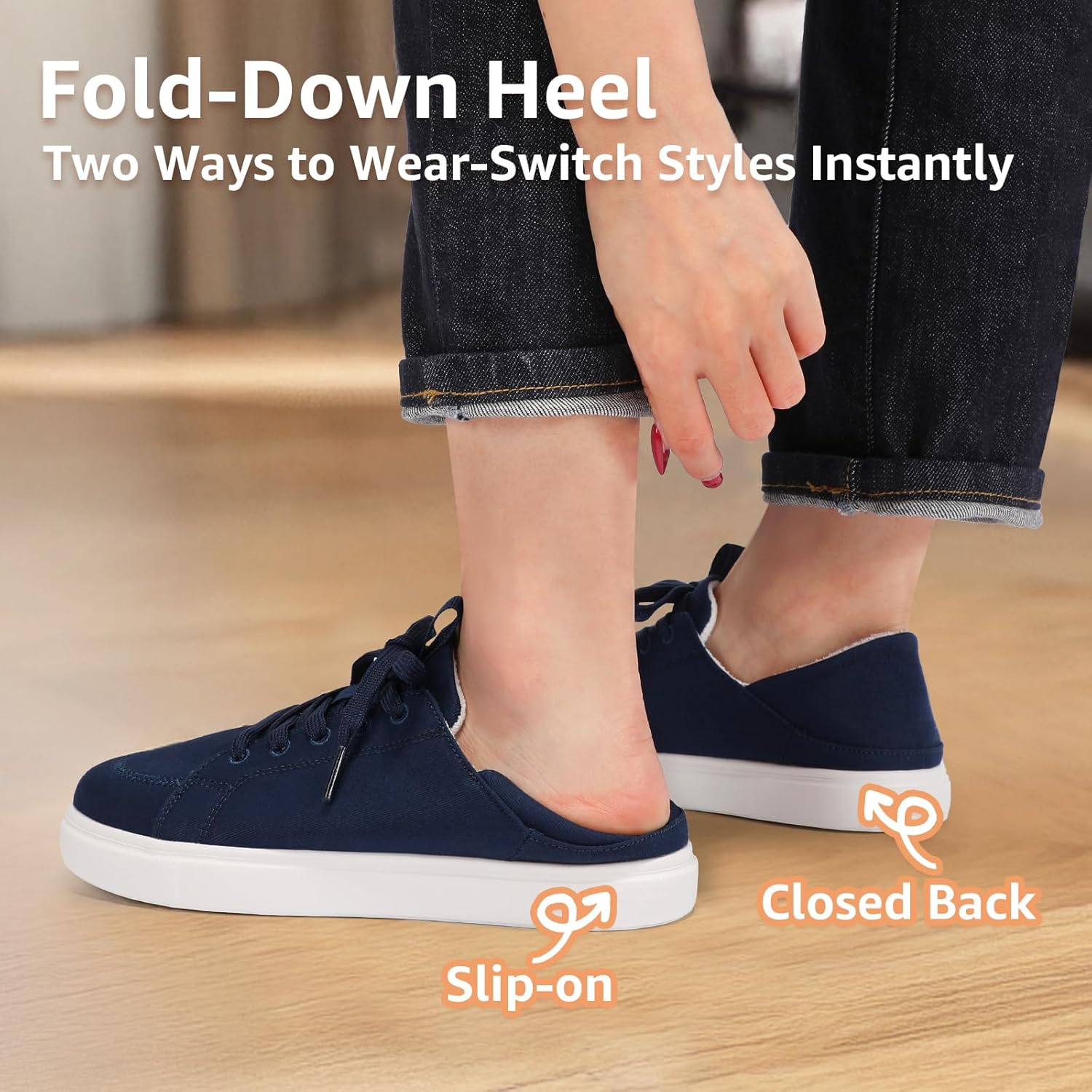 STQ Womens Orthopedic Casual Sneakers Arch Support | Foldable Heel Tennis Shoes | Business Lightweight Comfort - Image 4