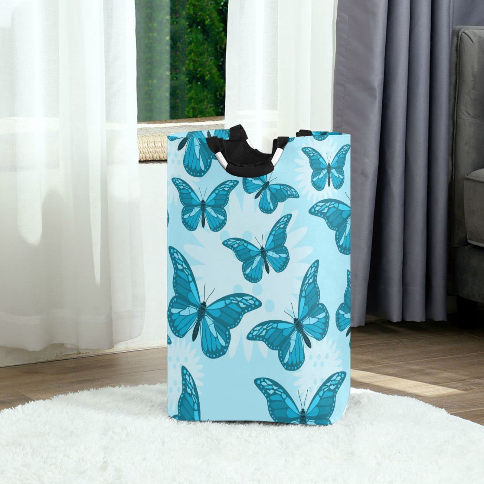 Cesto Portabiancheria, Grande, in Tela Leggera, Organizer per Giocattoli, Portatile, Impermeabile Vestiti Sporchi Cestino, Pieghevole Plaid Cestino di Immagazzinaggio con Manico