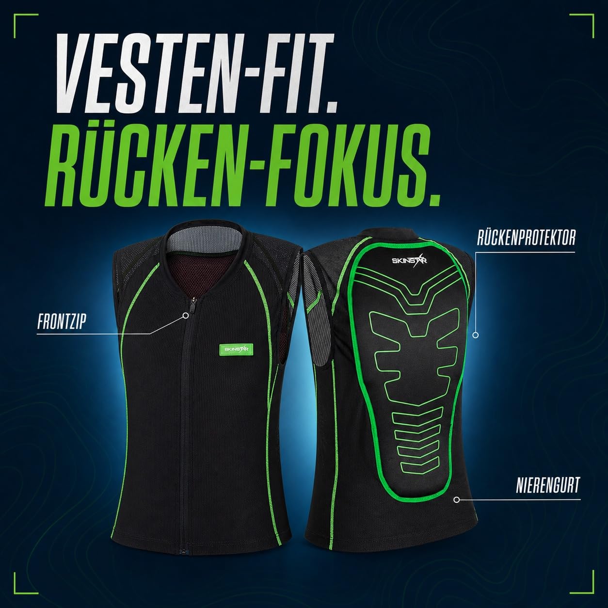 SkinStar SUPER Vest ochraniacz na plecy ochraniacz narty snowboard kamizelka bezpieczeństwa ochrona pleców