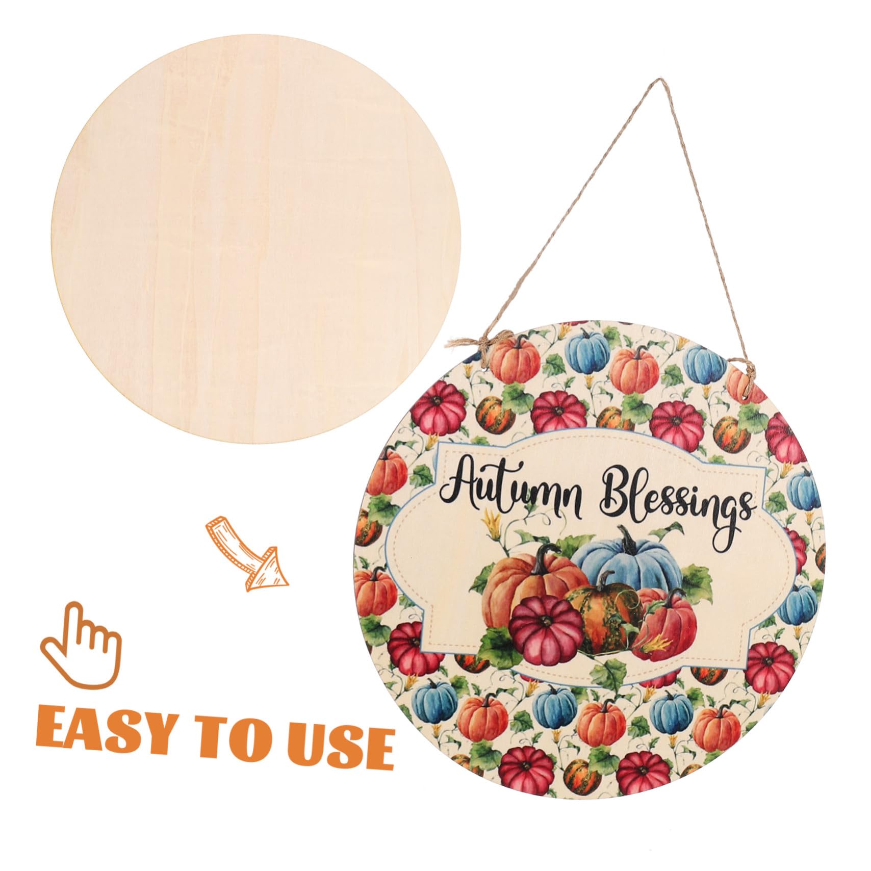 Gadpiparty 5 Pezzi Dischi Rotondi in Legno Non Finito per Decorazioni DIY Facili da Appendere e Portare per Occasioni Speciali e Ville