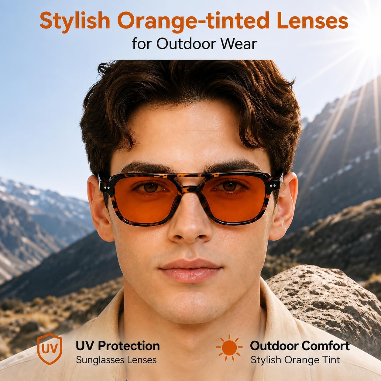 AI Smart Glasses, Aviator Sunglasses for Travel & Outdoors Activities