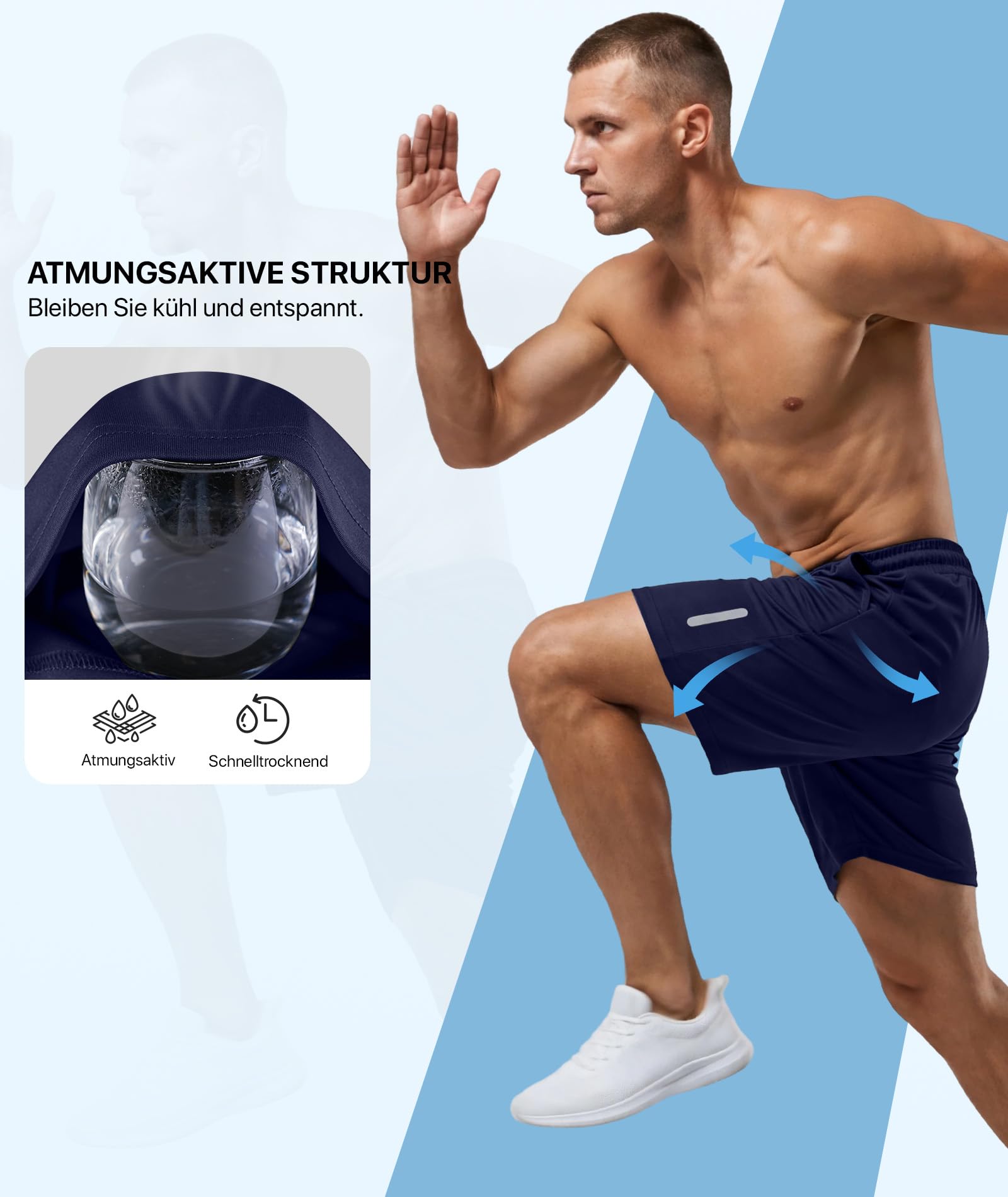 UUMIAER Pantaloncini da ginnastica da uomo, ultra leggeri, ad asciugatura rapida, 17,8 cm, per allenamento e corsa | Pantaloncini da basket con tasche profonde con cerniera per sport, tennis, pickleball, calcio, esercizio attivo
