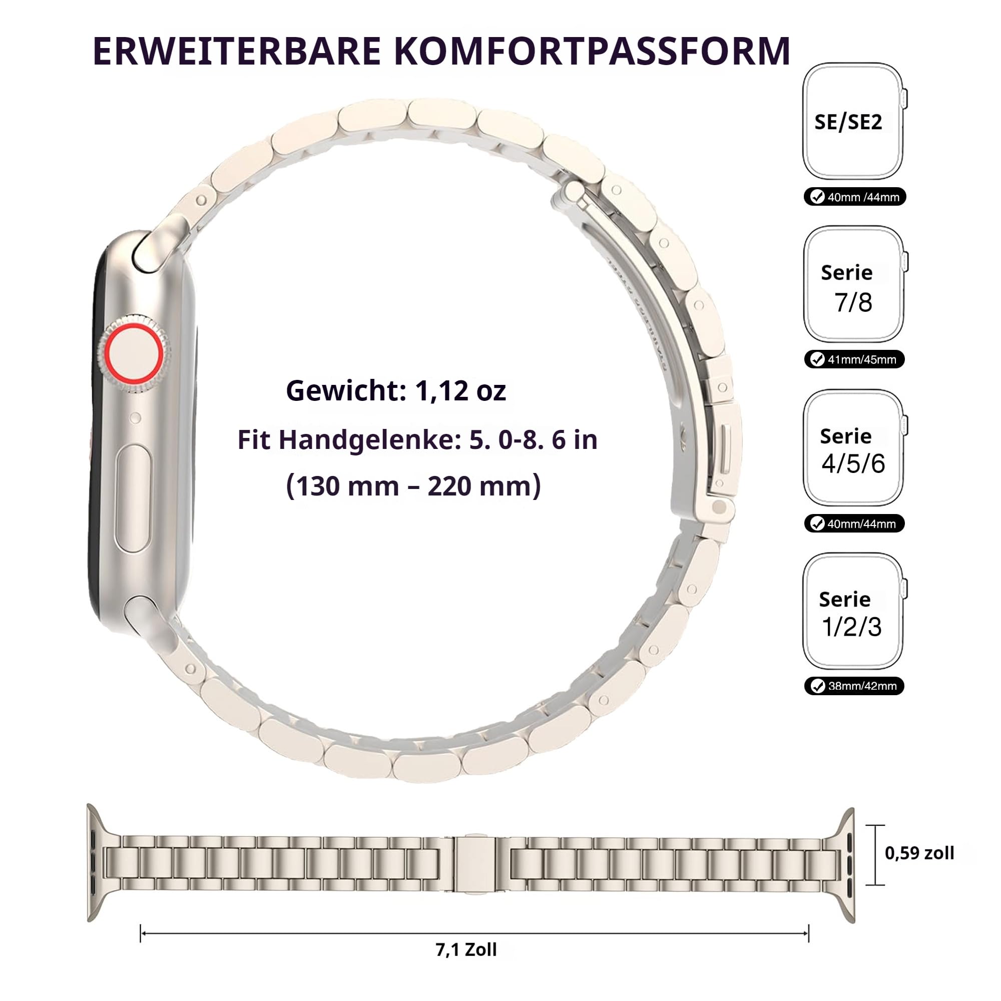 Bracciale sottile in Metallo da Donna compatibile con Apple Watch cinturino 38mm 40mm 41mm 42mm 44mm 45mm 46mm 49mm Bracciale in inossidabile per iWatch Ultra 2 SE Serie 10 9 8 7 6 5 4 3 2 1