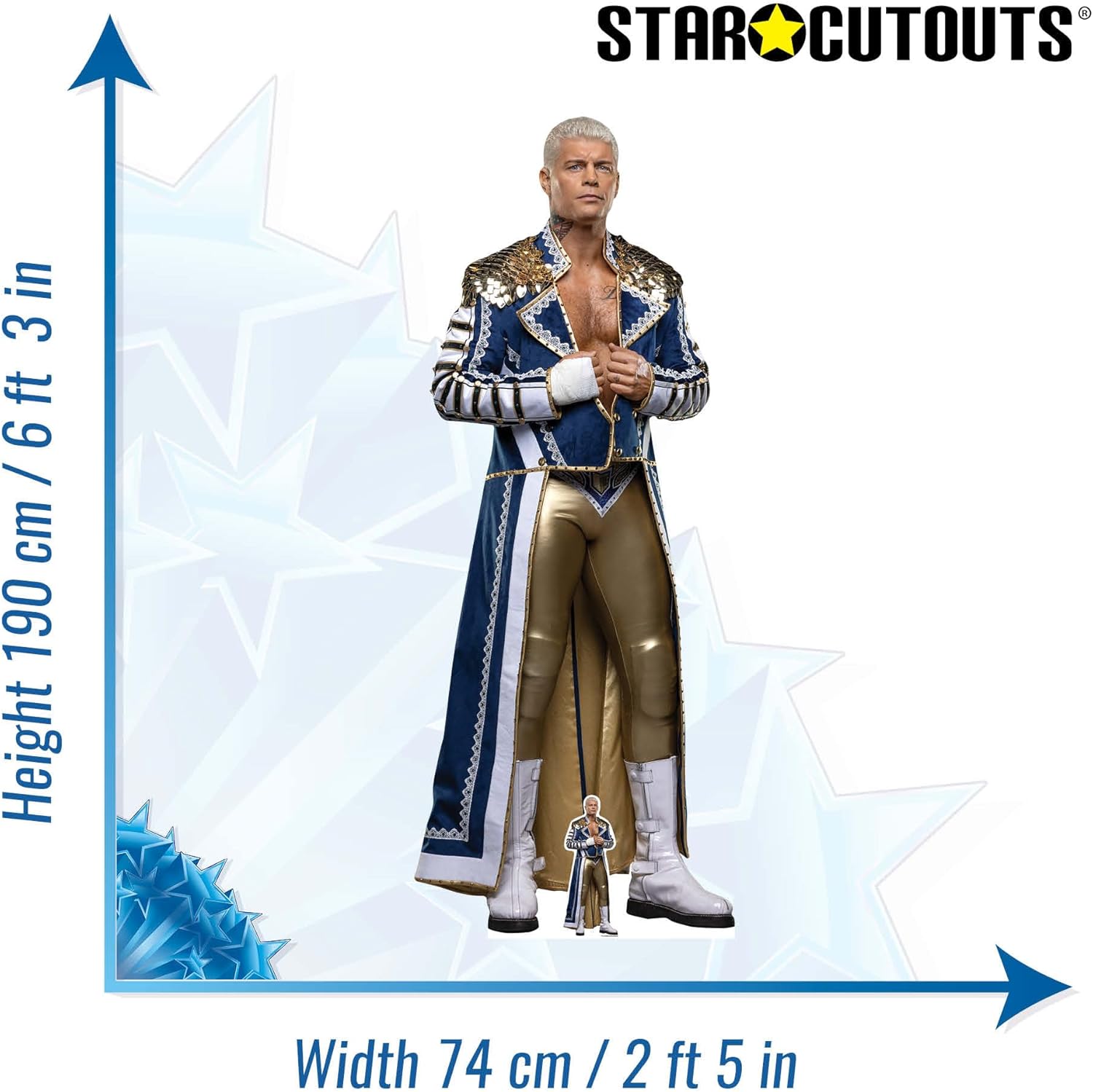 Star Cutouts SC4544 Cody Rhodes The American Nightmare WWE - Lifesize Cardboard Cut Out Height 190cm - Ideal for WWE Theme, Parties, Birthdays, Collectors & Fans, Room Decorations & Events