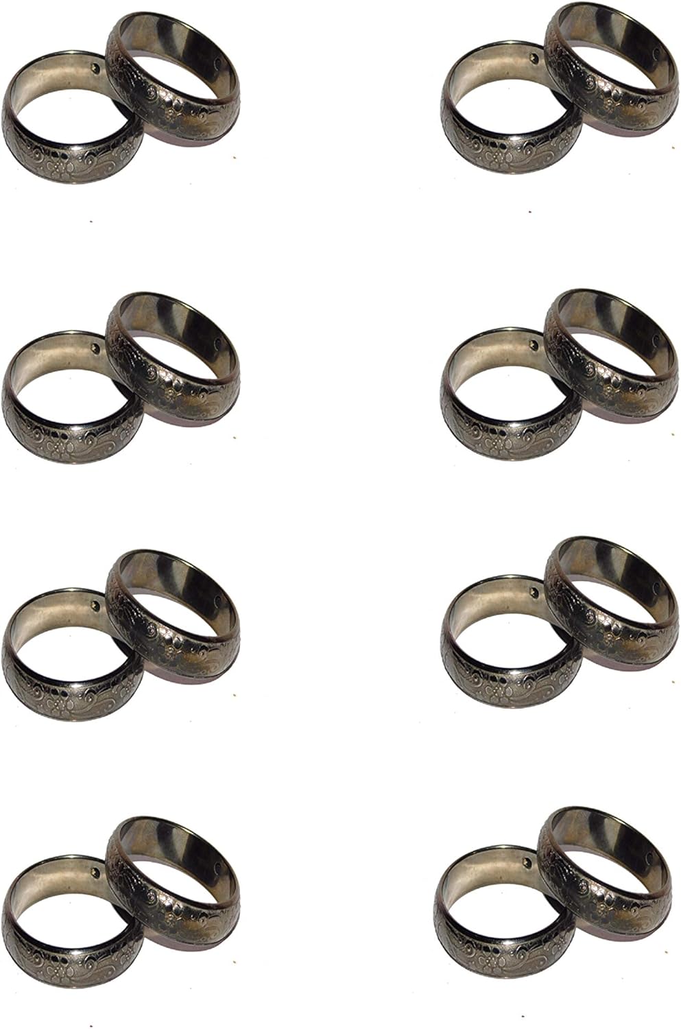 Best Deal Product Divine Glance Napkin Rings Set Engraved Brass Design for Home Kitchen Dining Room Engraved Gold, Set of 50