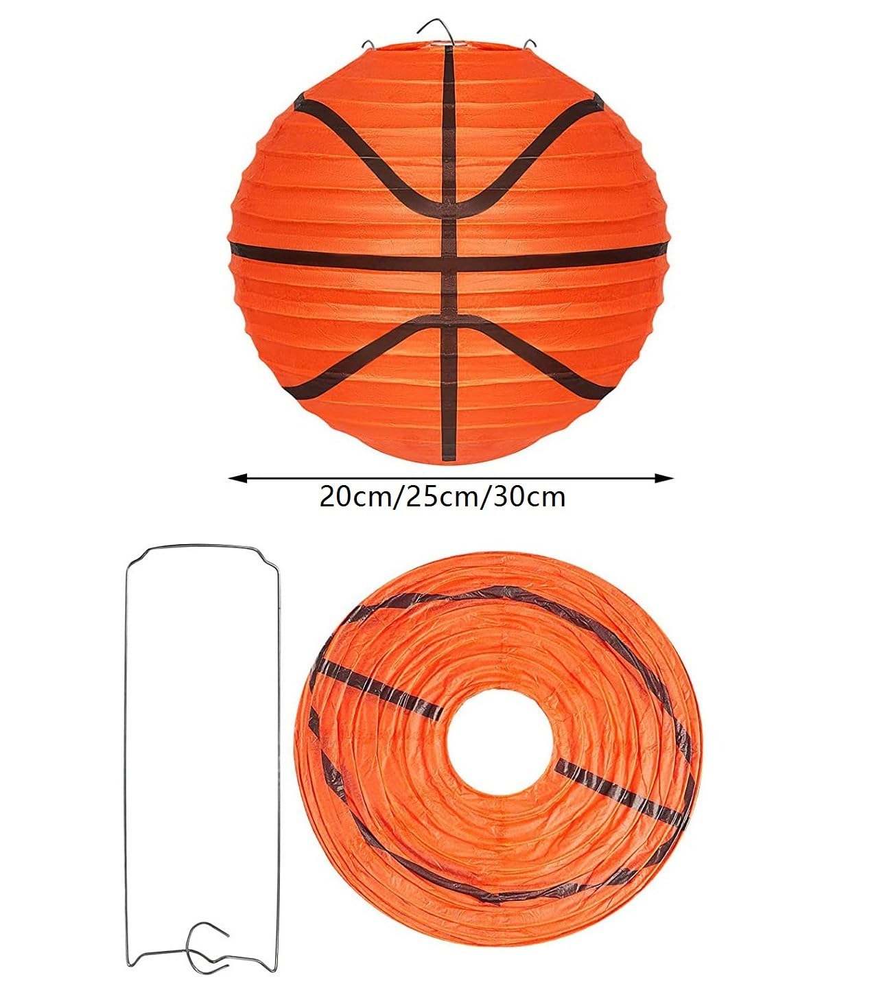 Papierowe Lampiony Zestaw 12 Papierowych Lampionów Do Koszykówki Na Urodziny W Stylu Sportów Stołowych Dekoracje Imprezę(25cm)