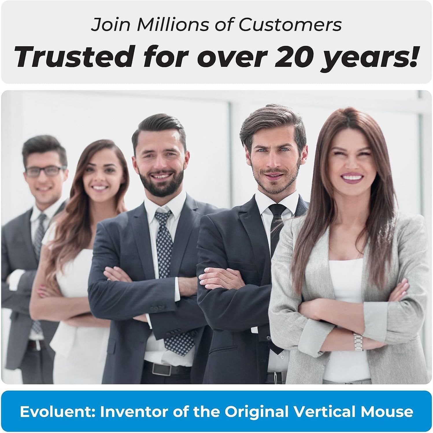 Evoluent – Inventor of The Vertical Mouse – VMDLW Ergonomic Vertical Mouse Right Hand Large USB Wireless, Sculpted for Comfort, Reduces Wrist Strain, 4 Speeds, 6 Customizable Buttons in Windows