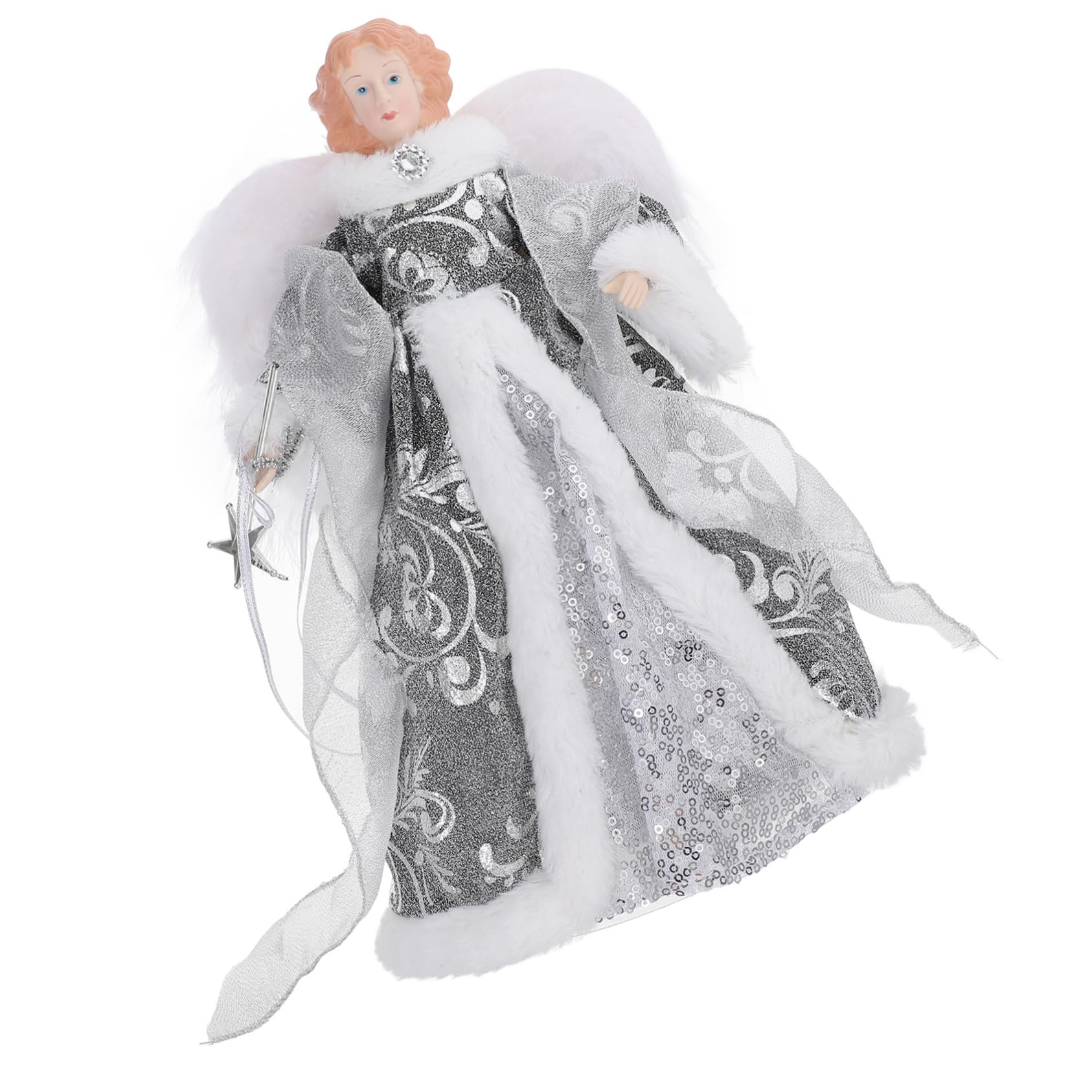 Homoyoyo Weihnachtsbaumspitze Engel Klein Engelfigur Weihnachtsskulptur Tischdekoration Heimdekoration Weihnachtsstatue Engelsfigur