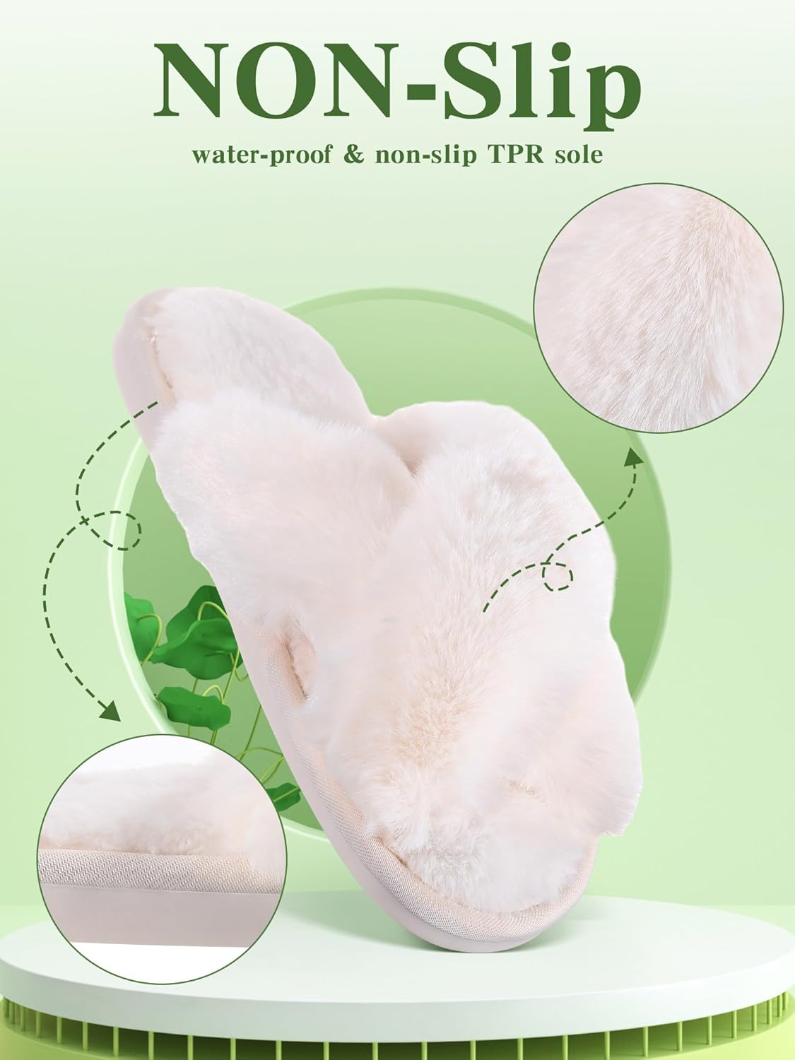 Liitrsh 8 Pairs Women's Cross Band Slippers Fuzzy House Slippers Plush Furry Bridesmaid Shoes Open Toe Soft Warm Shoes - Image 4