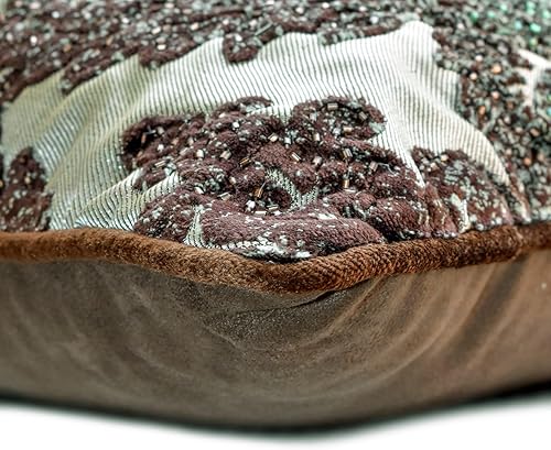 Miniatura 12 de The HomeCentric Funda de cojín, funda de cojín decorativa marrón de 20 x 20 pulgadas, fundas de almohada de piel sintética con textura y almohadas