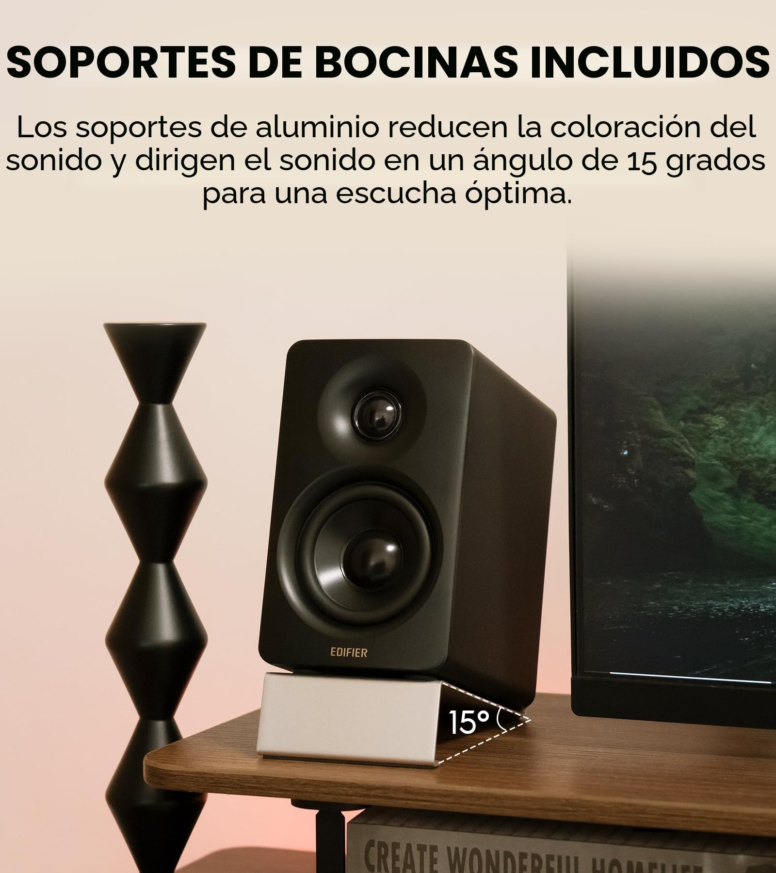 Edifier M60 Altavoz Multimedia Bluetooth 5.3 | 66W RMS, Hi-Res Audio Wireless, LDAC | 3" Woofer + 1" Tweeter | USB-C/AUX | Diseño Compacto para PC/Escritorio-Negro
