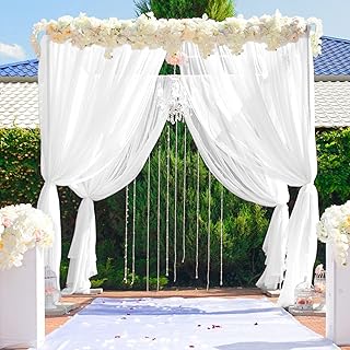 Chiffon Backdrop Curtain 29"x120" 2pc Yellow Chiffon Curtain Panels Chiffon Window Curtains Colorful Sheer Curtains Tulle ...