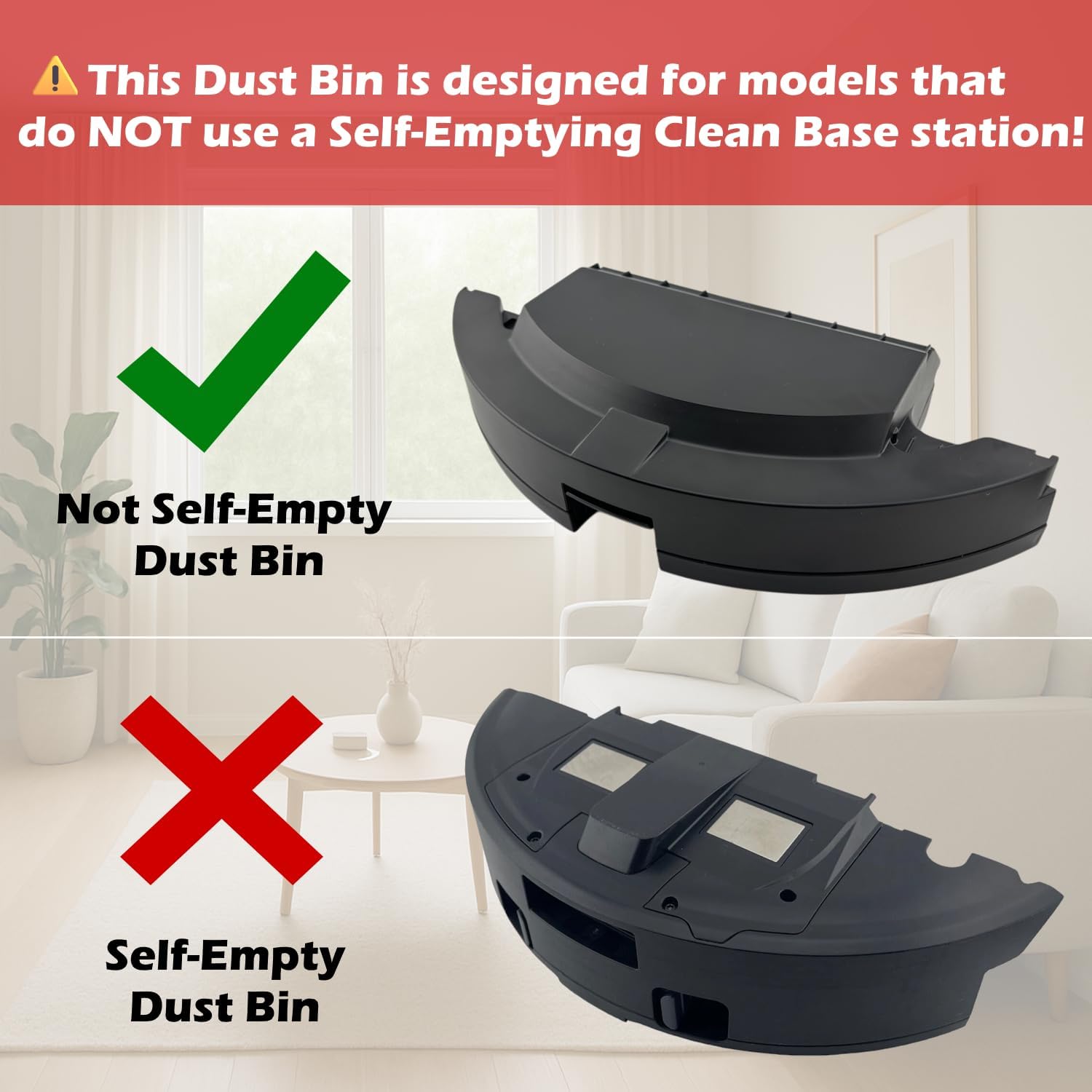 Dust Bin Container Replacement For Shark AI Ultra Robot Vacuum Cleaner - Compatible With RV2400WD, RV2400WXUS, RV2402WD, RV2402WXUS, RV2410WD, UR2450WD, RV2600WD, RV2610WD, RV2610WZUS, RV2620WD Models