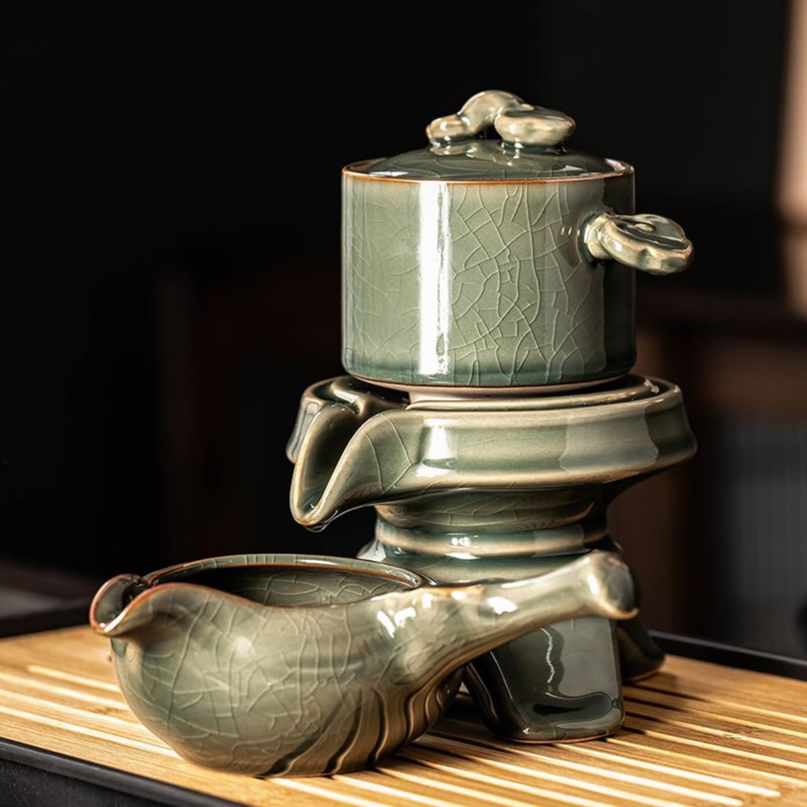 Zaparzacz do herbaty ceramiczny półautomatyczny, 180 ml 175.8 g, domowy zestaw do herbaty kungfu