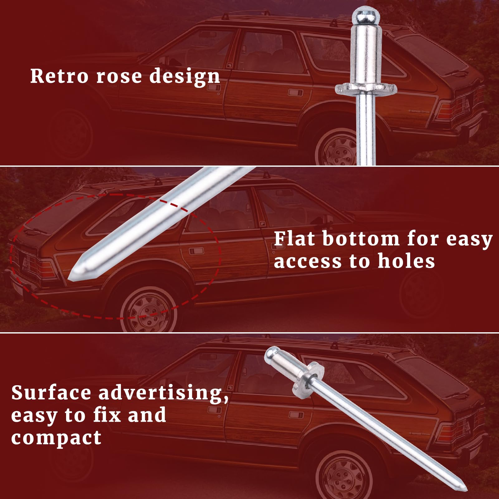 Stainless Steel Rosette Rivets - Universal Fit -5 Stainless Steel Rosette Rivets - Universal Fit -5