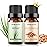 Sedbuwza Sandalwood Vetiver Essential Oil Set, Sandalwood Fragrance Oil Vetiver Scent Oil Set for Diffuser, Aromatherapy, Massage, Soap, Candle Making 2 x 10 ml