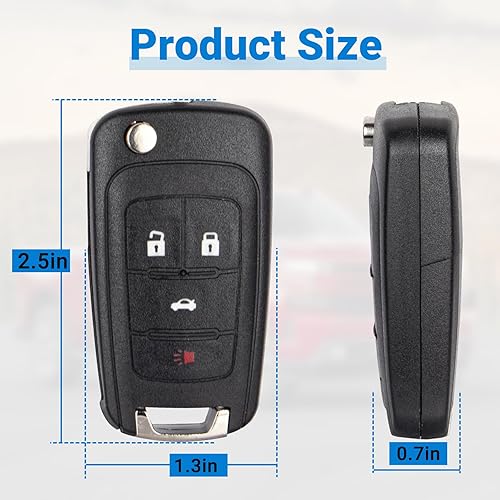 Miniatura 6 de Llavero de automóvil de repuesto para Chevy Cruze Camaro Impala Equinox Malibu SonicGMC TerrainBuick Lacrosse Regal Verano Encore 2010-2019 para