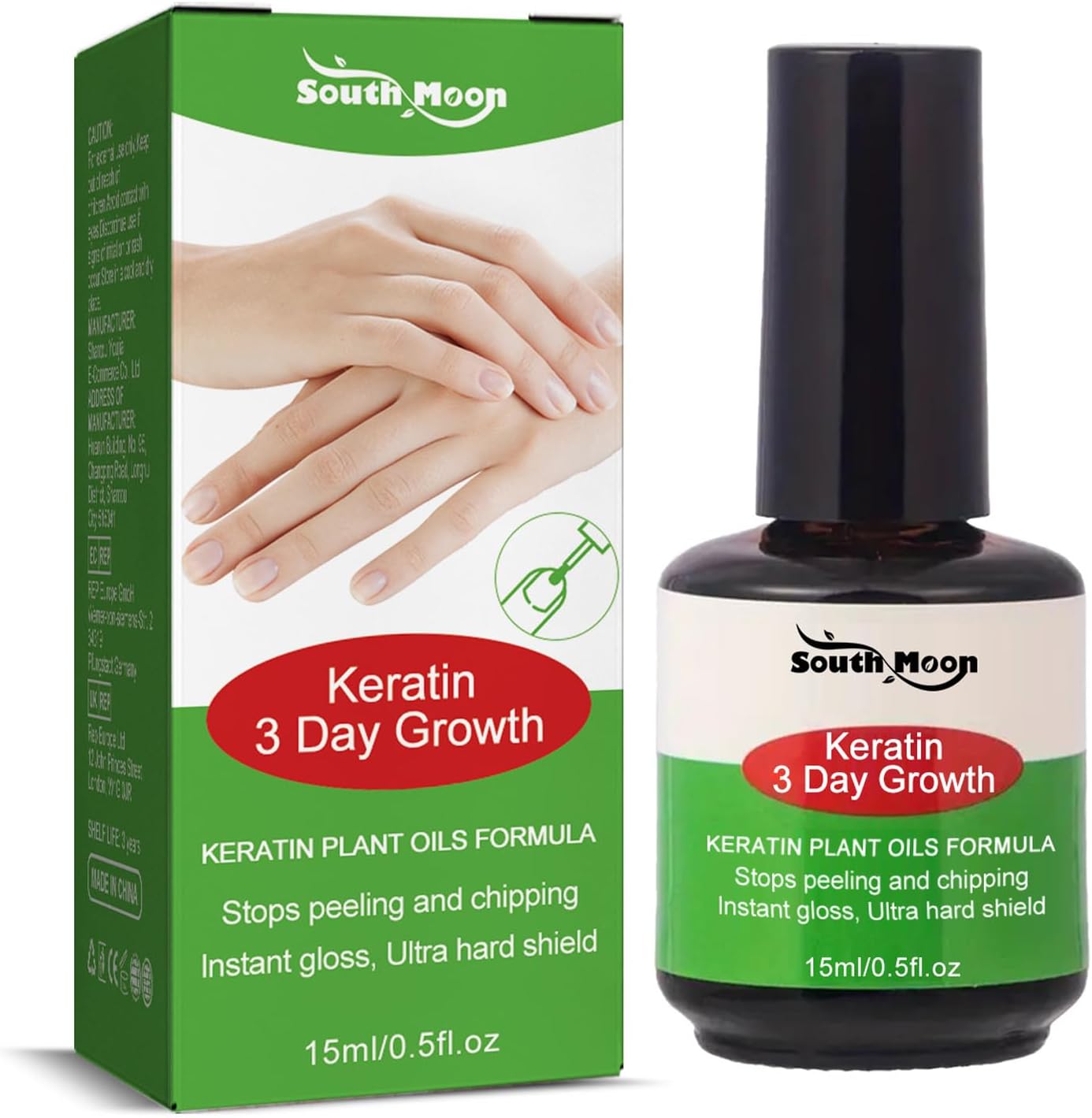 Keratin 3 Day Growth Nail Treatment & Strengthener - Nail Strengthener for Damaged Nails Thin Nails - Nail Growth Treatment for Nail Strengthener - Fast Keratin Nail Hardener