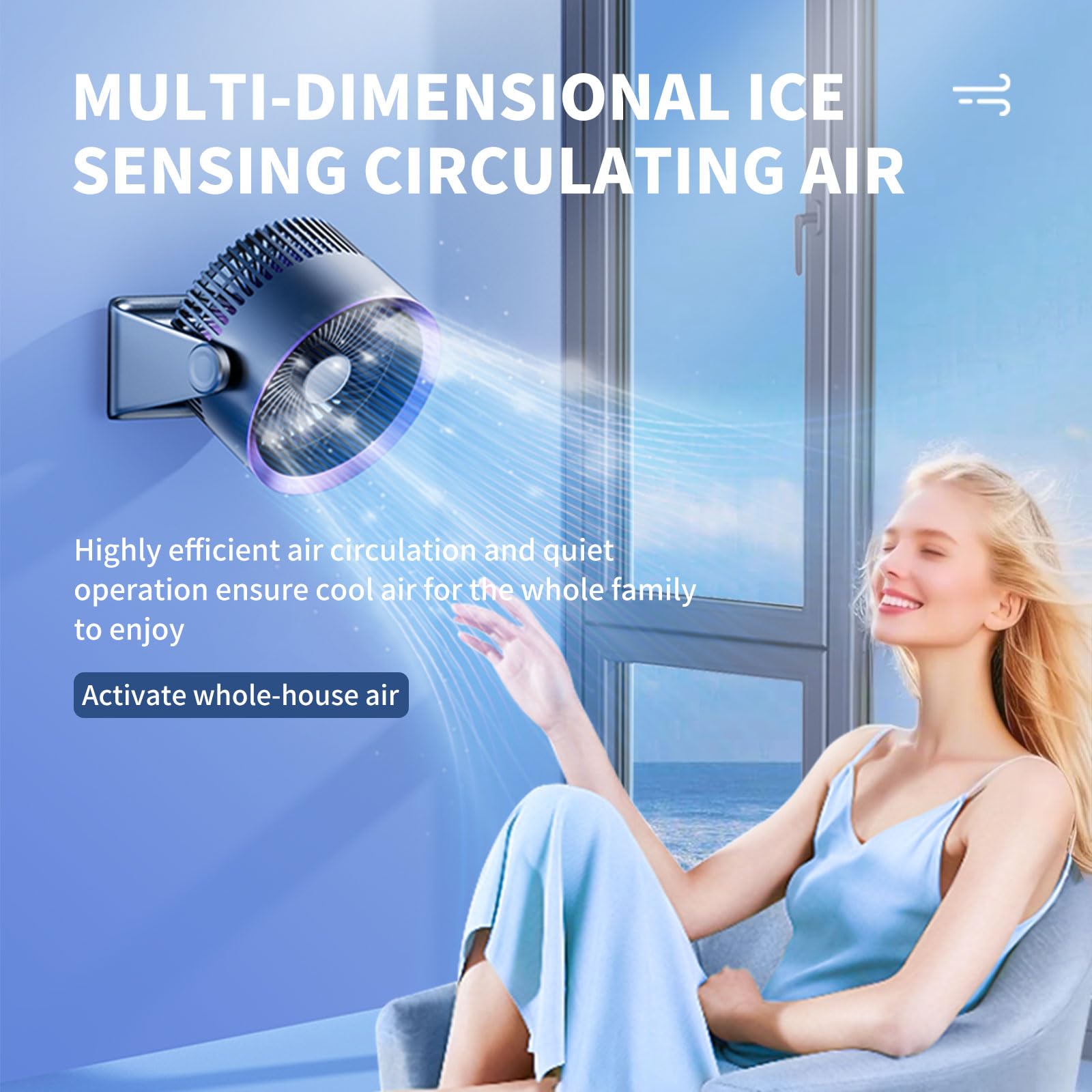 Aosun Ventilateur Portable Silencieux USB Puissant, 10 Vitesses Réglables, Écran LED, Fraîcheur Instantanée à Tout Moment, Rechargeable, Idéal pour Chambre, Bureau, Maison et Camping