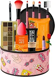Maleta Bolsa Maquiagem Profissional Completa Kit Make Rosa Paleta Sombras Presente (BRANCA)