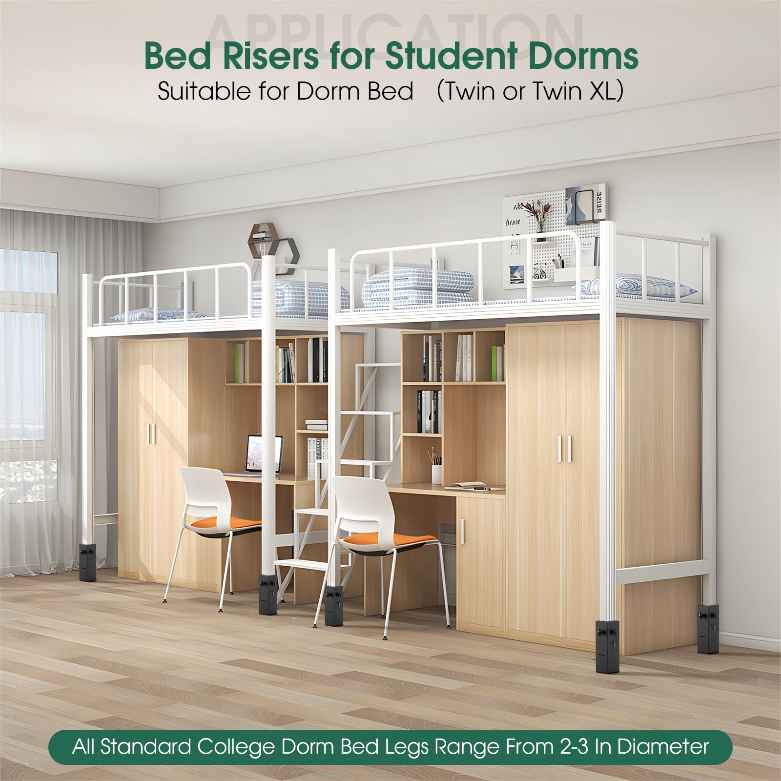 Snapklik.com : 4 Pack Bed Risers, Risers For Bed Frame Heavy Duty Bed ...