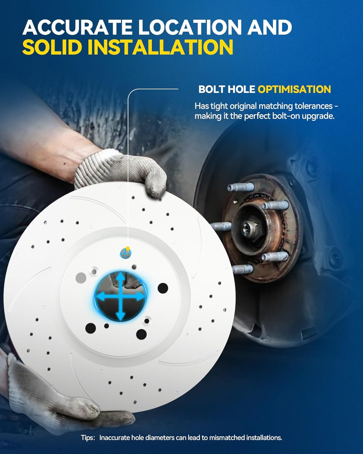 PHILTOP Front Brake Kit Fit for 2007-2017 Toyota Camry, 2007-2018 Lexus ES350, 2008-2018 Toyota Avalon, Brakes Rotors Ceramic Brakes Pads Replacement: 11.65" inch (296mm) Rotors Drilled and Slotted