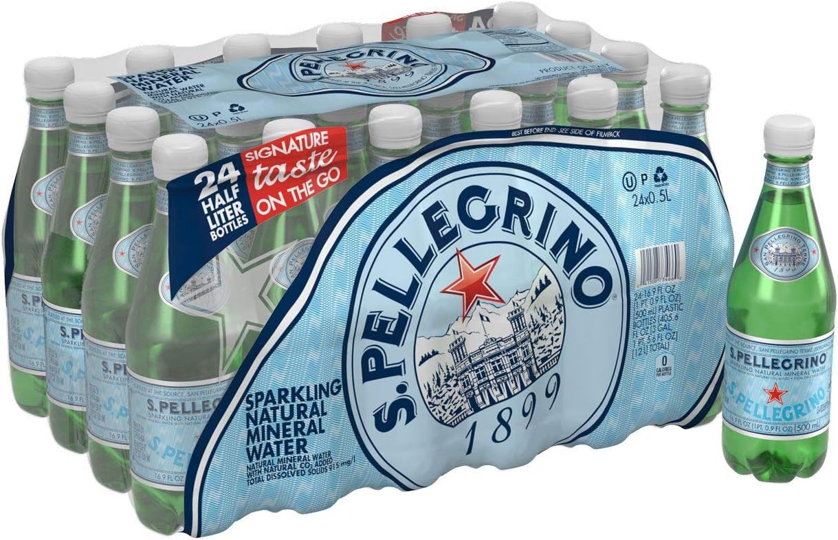 San Pellegrino Sparkling Natural Mineral Water, 24-16.9 oz Bottle (Pack of 2, Total of 811.2 Oz)