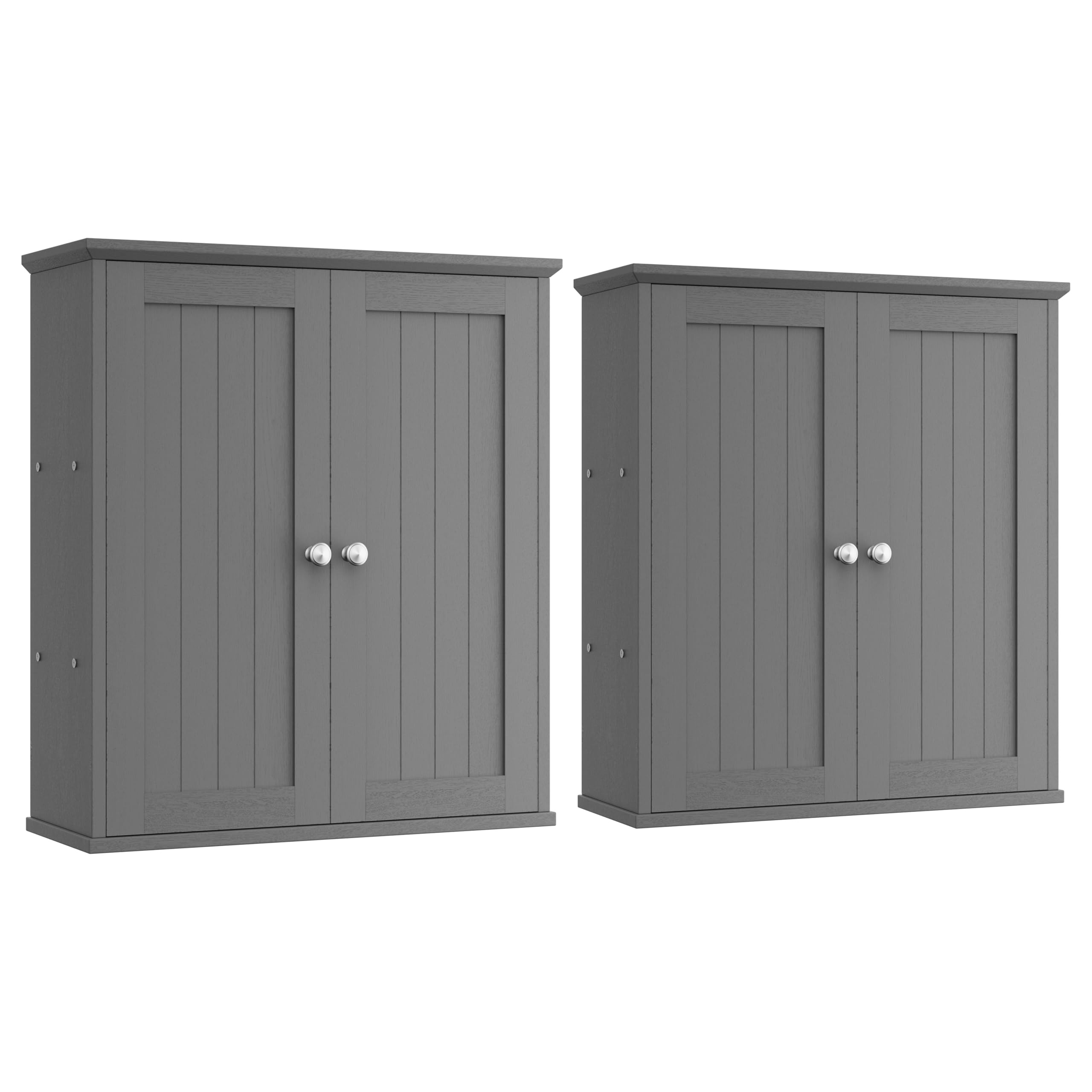 Shintenchi Bathroom Wall Medicine Cabinet with 2 Door, Bathroom Storage Organizer Over The Toilet,Space Saving Storage with 3-Tier Shelves,Gray