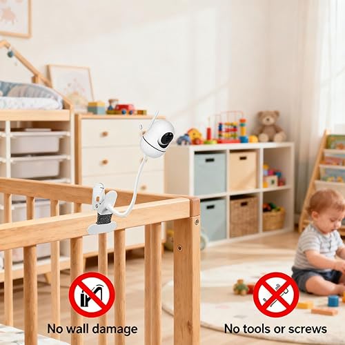 Miniatura 4 de Soporte para monitor de bebé Nanit Pro Smart Baby Monitor y Flex Stand Baby Monitor, HelloBaby HB6550HB65HB66HB248HB6351HB40HB6339, ANMEATE SM935E,