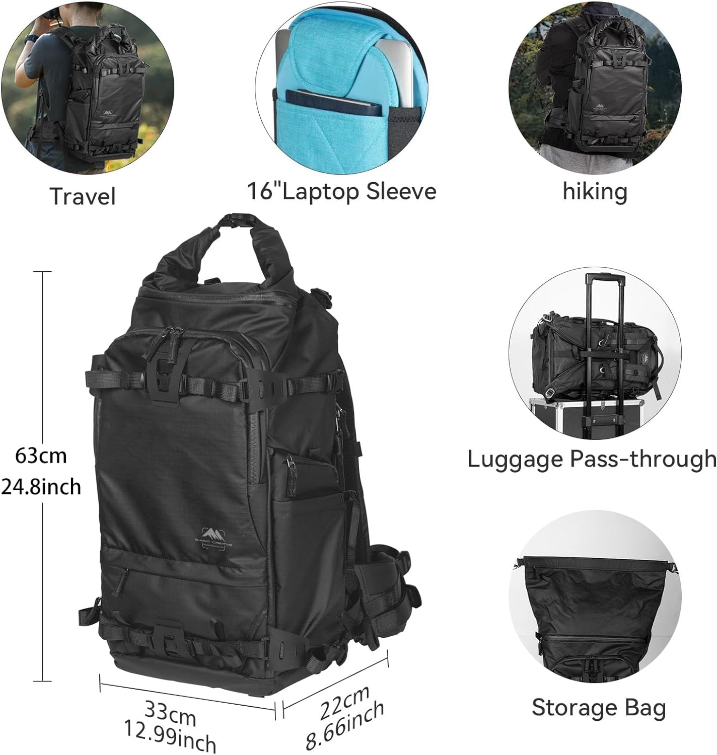 Backpack per Fotografi con Copertura Anti-Piovosa - Dettaglio