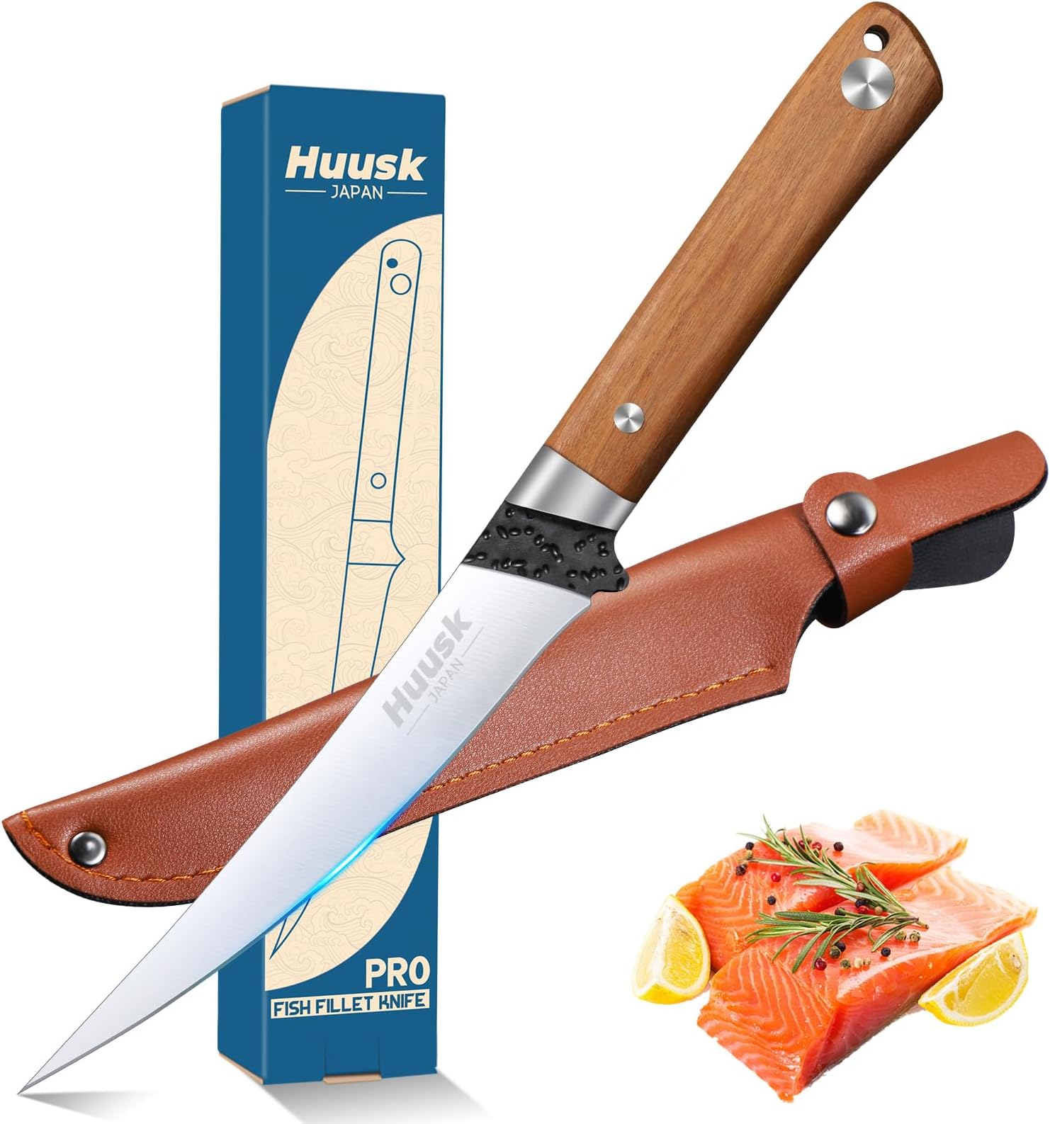 Huusk 6 inch Fillet Knife - Sharp Japanese Fillet Knife for Fish