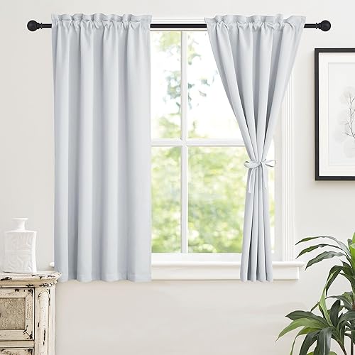 Miniatura 84 de RYB Home 2 paneles de cortinas de privacidad para puerta francesa, cortinas de oscurecimiento de habitación y cortinas con aislamiento térmico